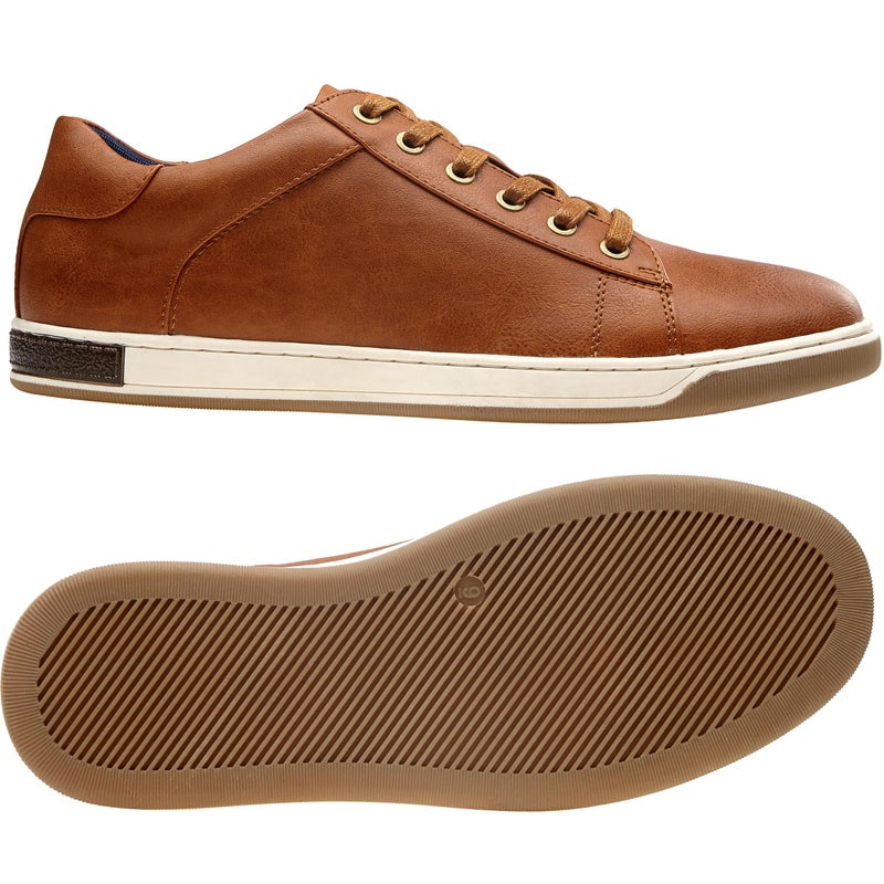 Vostey Men's Sneakers Fashion Brown Casual Shoes Dress Sneaker Oxford Shoes(B81Q13 Yellow Brown 11) - Image 1